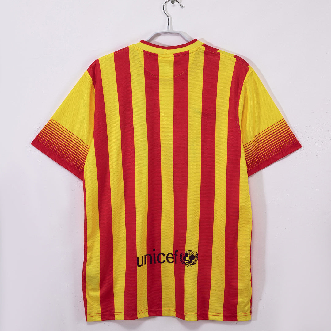 Barcelona 2013/14 Away Yellow Retro Jersey - Back