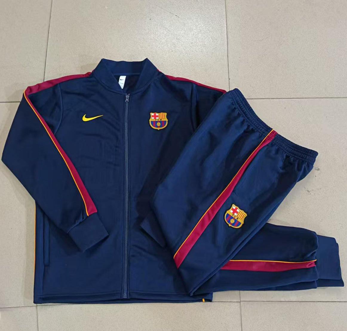 Barcelona 2026/27 Navy & Red Kids Full-Zip Training Suit - supplier set view 1