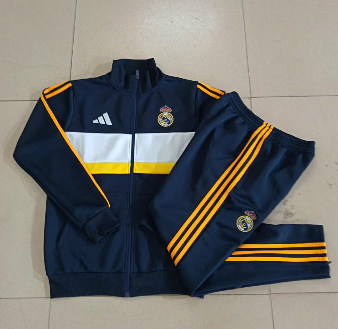 Real Madrid 2026/27 Navy, White & Yellow Kids Full-Zip Training Suit - supplier set view 1