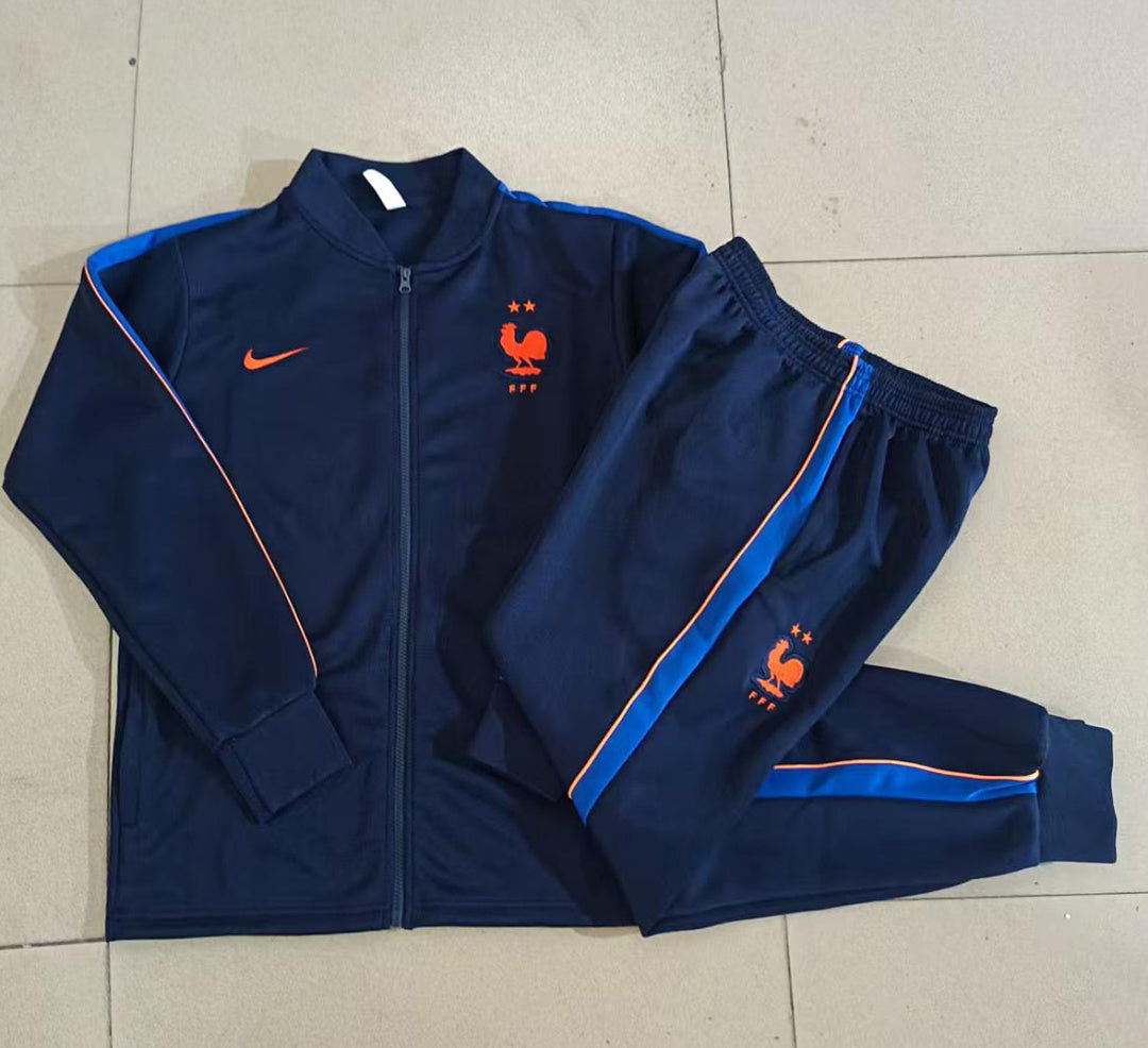 France 2026/27 Full-Zip Kids Winter Training Set - Navy - clean full set view