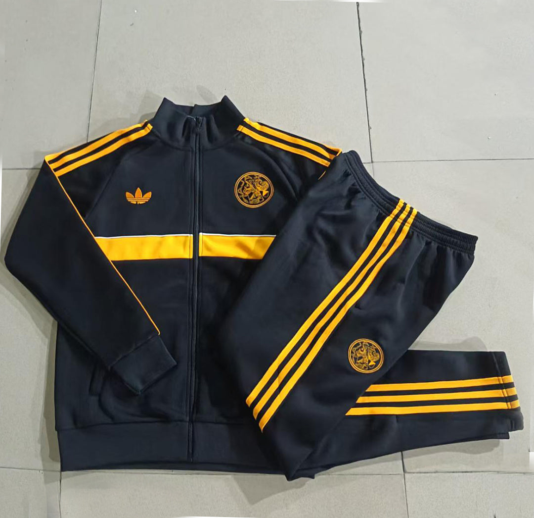 Ajax 2026/27 Full-Zip Kids Winter Training Set - Black/Yellow - clean full set view