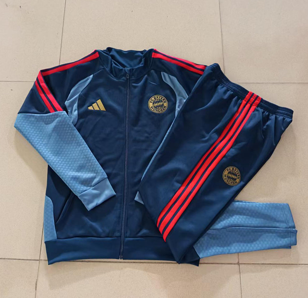 Bayern Munich 2026/27 Full-Zip Kids Winter Training Set - Royal Blue/Navy - clean full set view