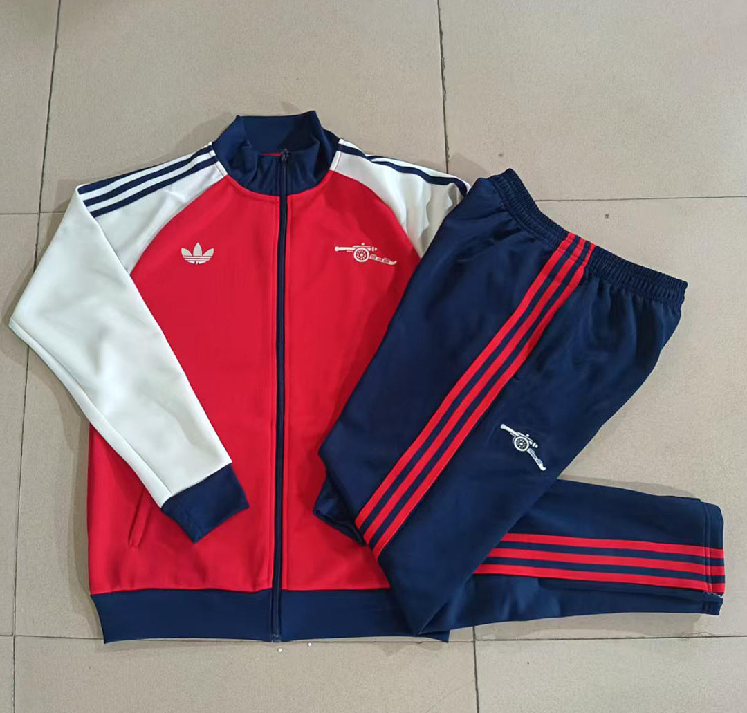 Arsenal 2026/27 Full-Zip Kids Winter Training Set - Red/White/Navy - clean full set view