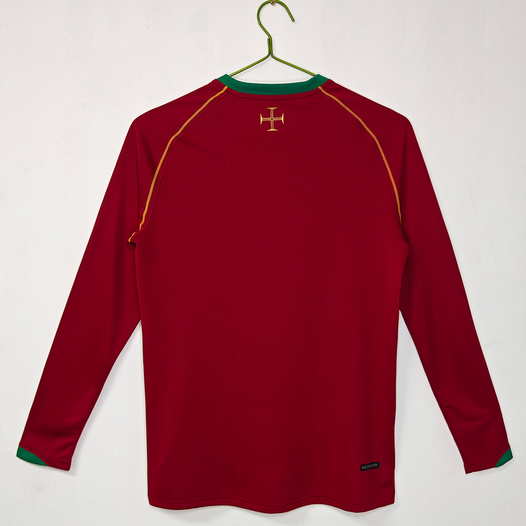 Portugal 2006 Home Long Sleeve Retro Jersey - Back