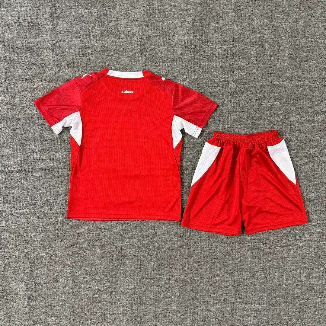 Switzerland 2026/27 Home Kids Football Kit Kids Version - Back
