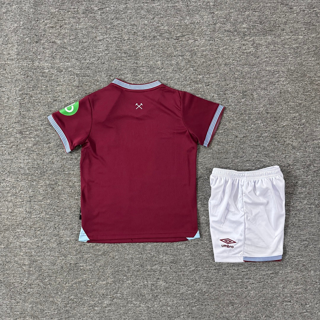 West Ham United 2025/26 Home Kids Football Kit - Back