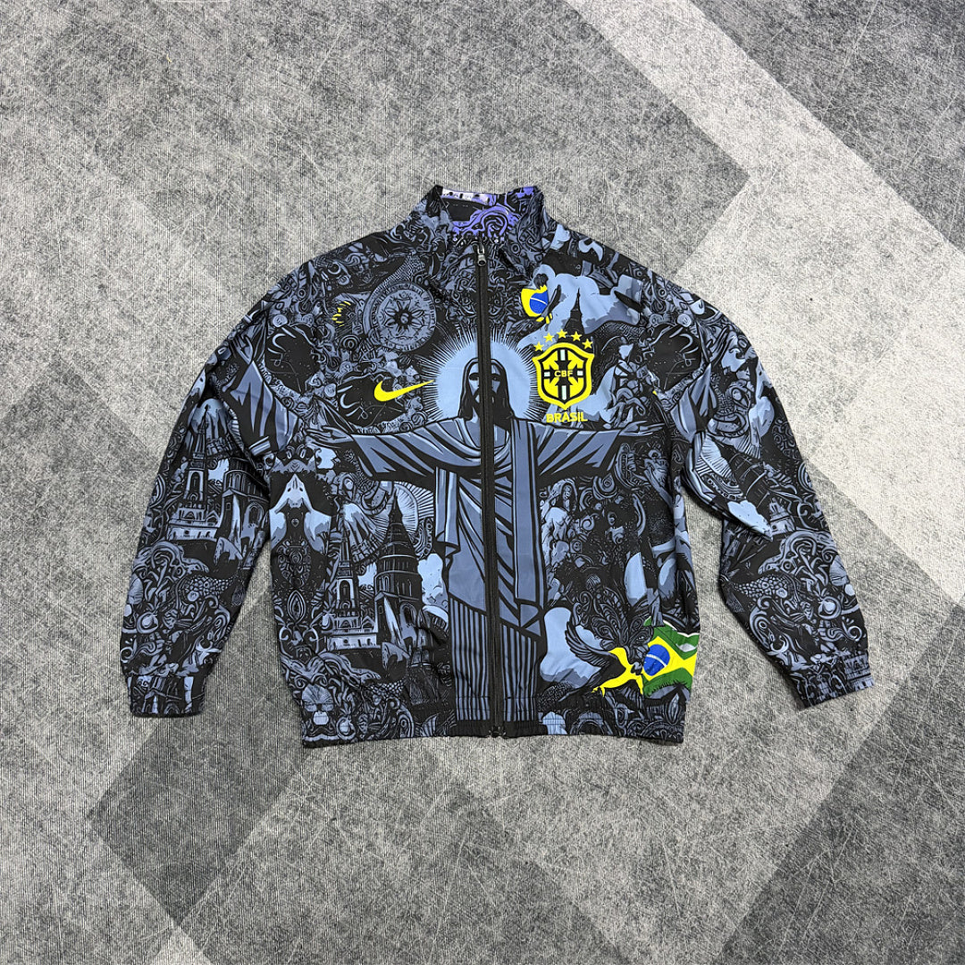 Brazil Goddess Artwork Reversible Windbreaker back