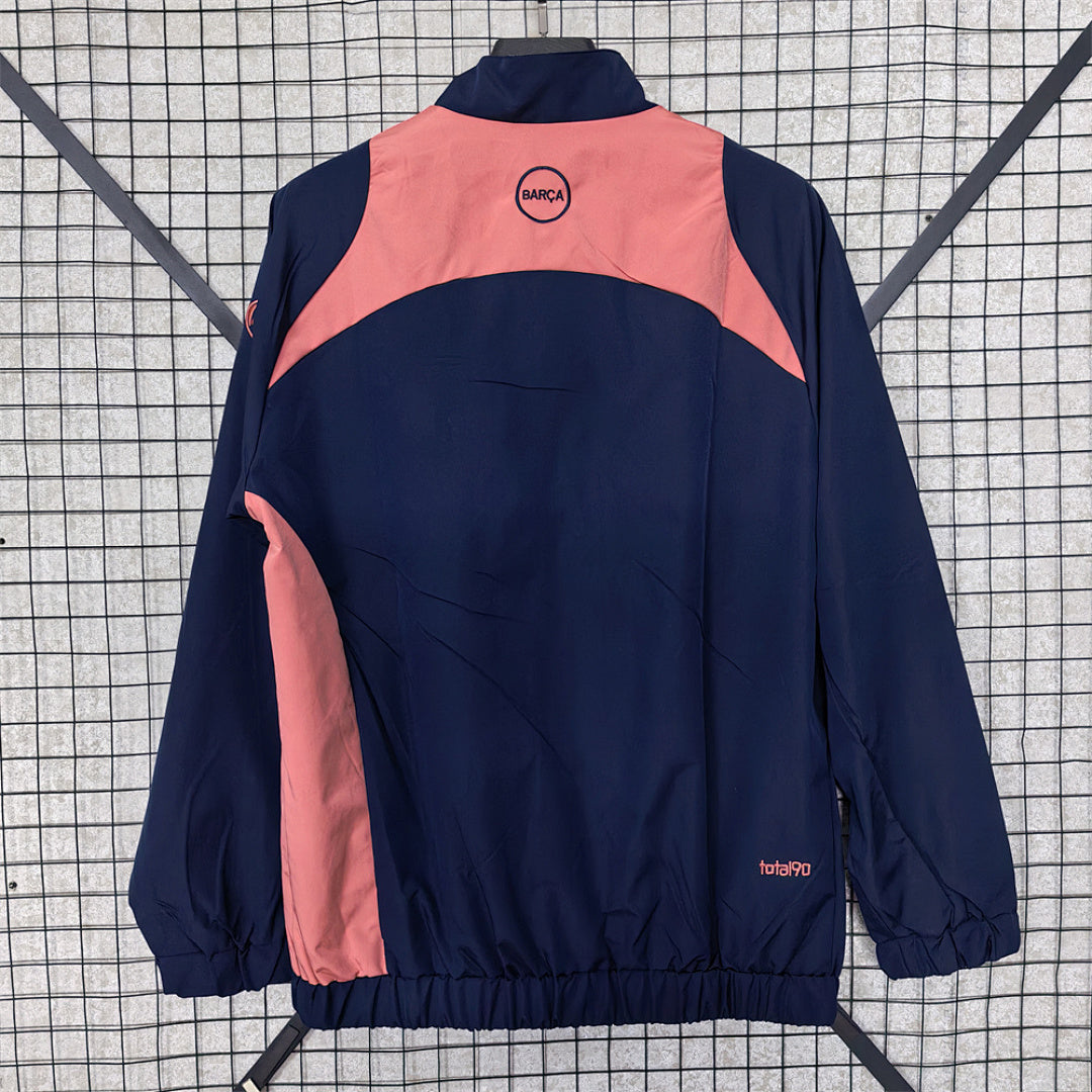 Barcelona Navy and Coral Waterproof Windbreaker back