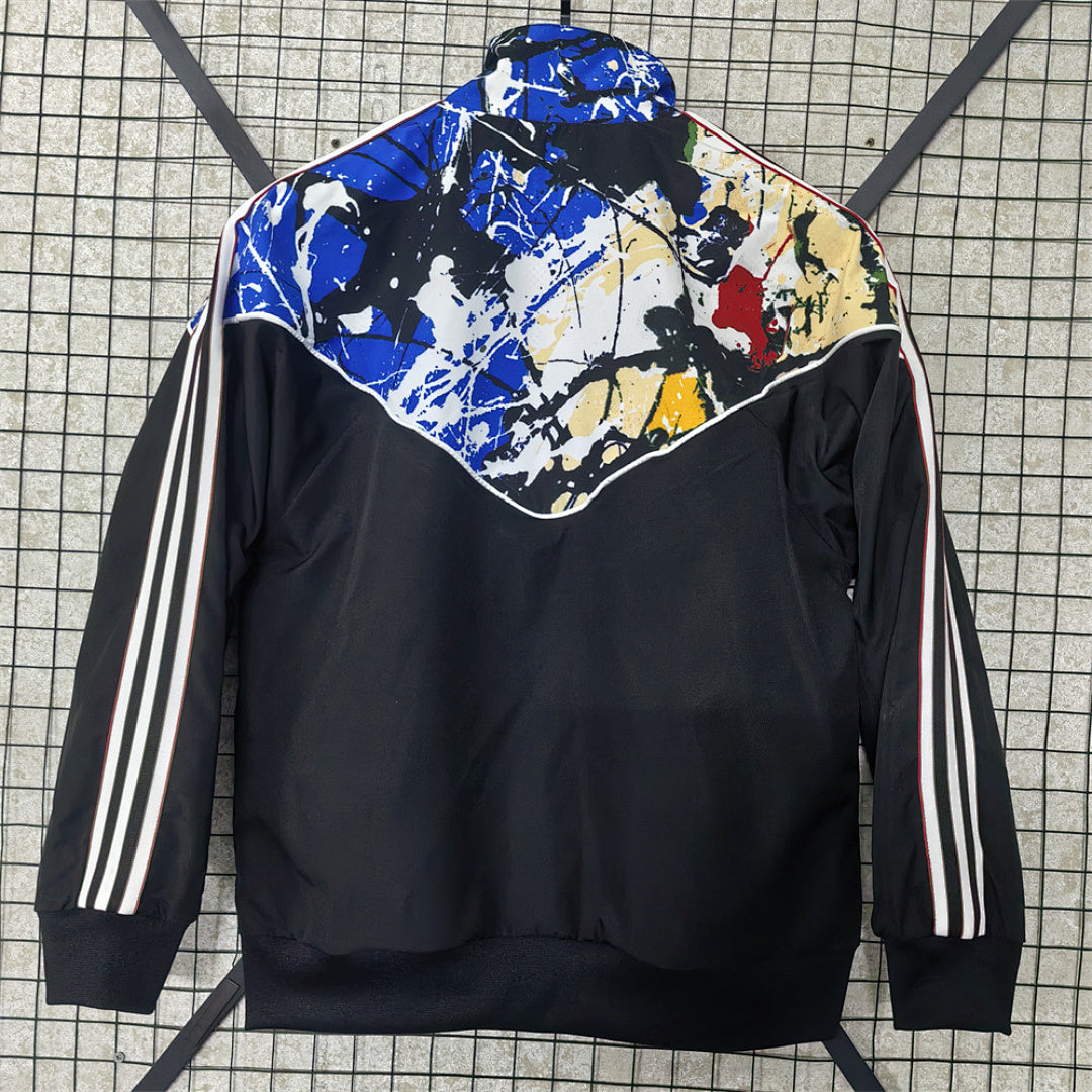 Manchester United 2026/27 Blue Graphic Waterproof Windbreaker back