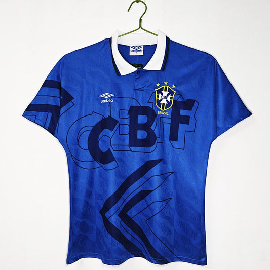 Brazil Away Jersey 1992 (Retro) - Blue - Front