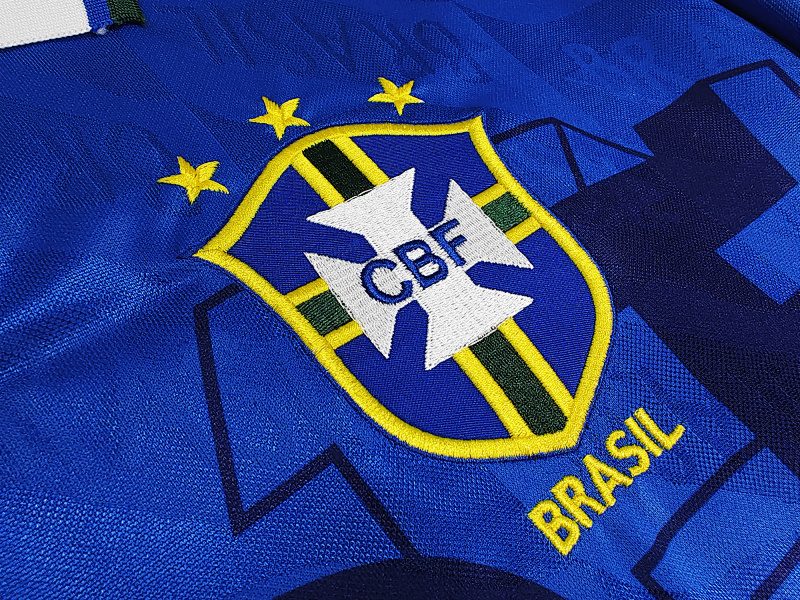 Brazil Away Jersey 1992 (Retro) - Blue - Back
