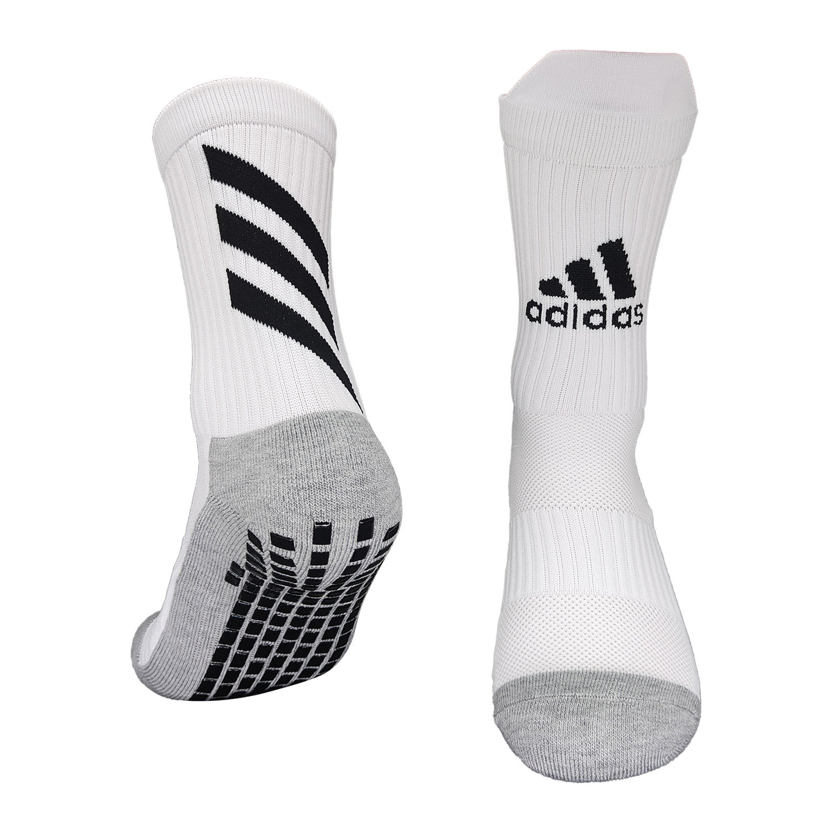 Adidas Grip Football Socks – White/Grey