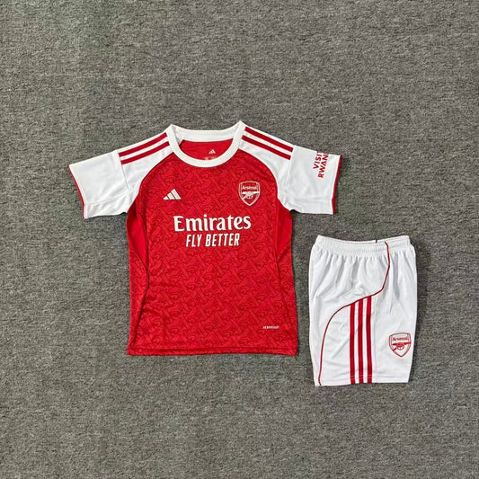 Arsenal 2025/26 Home Kids Football Kit - Front