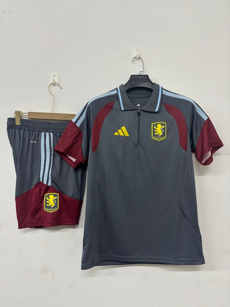 Aston Villa Dark Grey Polo Training Set 2026/27