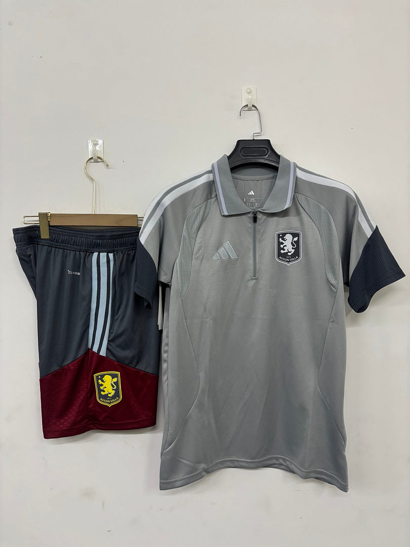 Aston Villa Grey Polo Training Set 2026/27