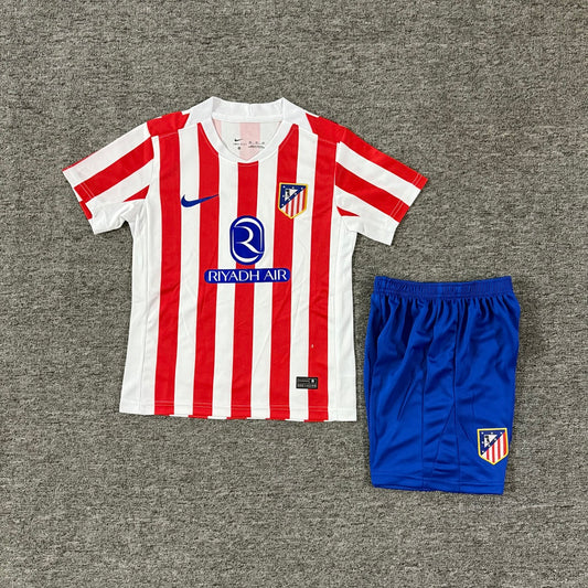 Atletico Madrid 2025/26 Home Kids Football Kit - Front
