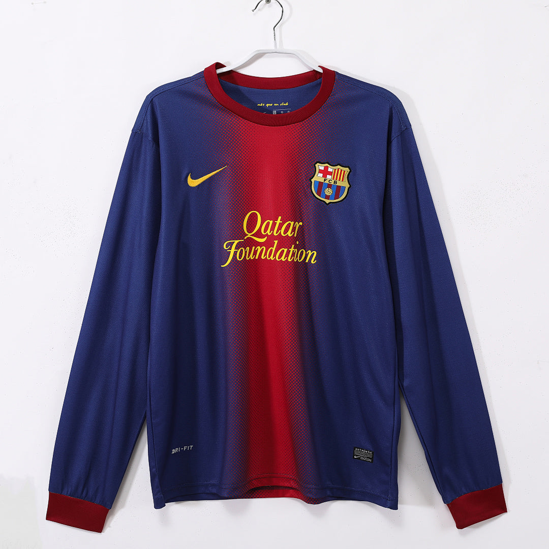 Barcelona 2012/13 Home Long Sleeve Retro Jersey - Front
