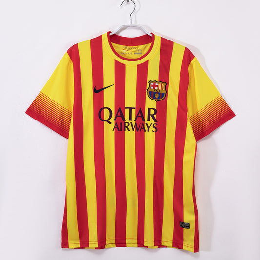 Barcelona 2013/14 Away Yellow Retro Jersey - Front