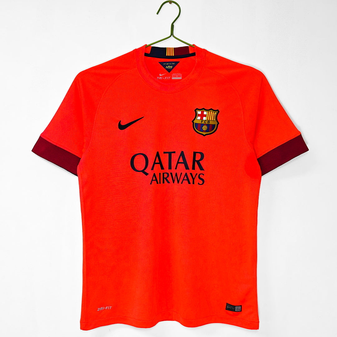 Barcelona 2014/15 Away Orange Retro Jersey - Front