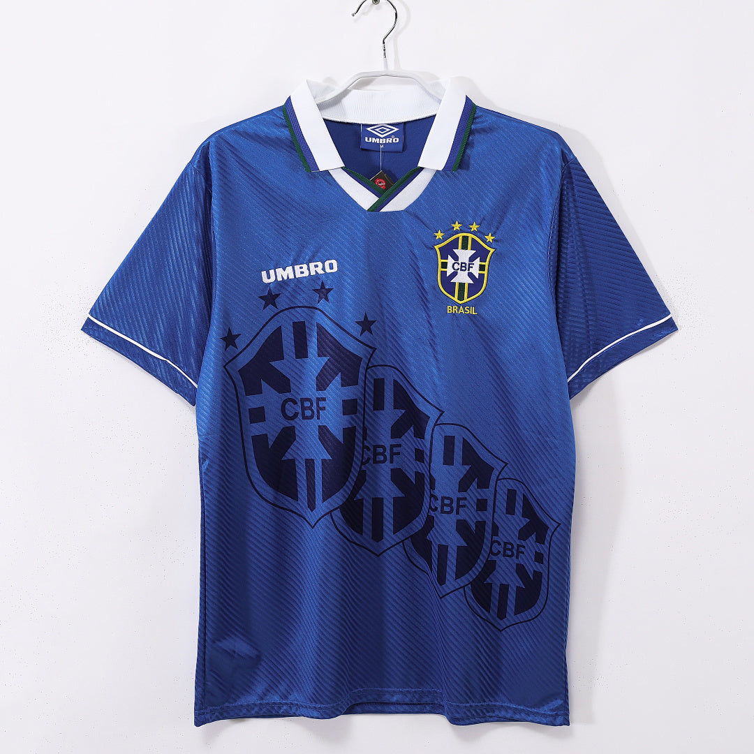 Brazil 1996 Away Blue Retro Jersey - Front