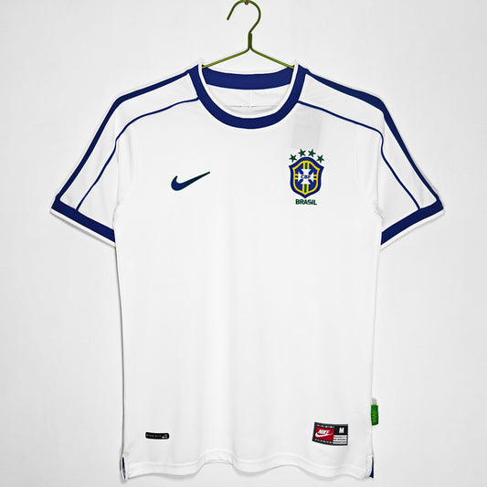 Brazil 1998 Away White Retro Jersey - Front