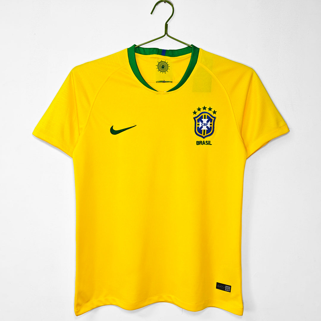 Brazil 2018 Home Retro Jersey - Front