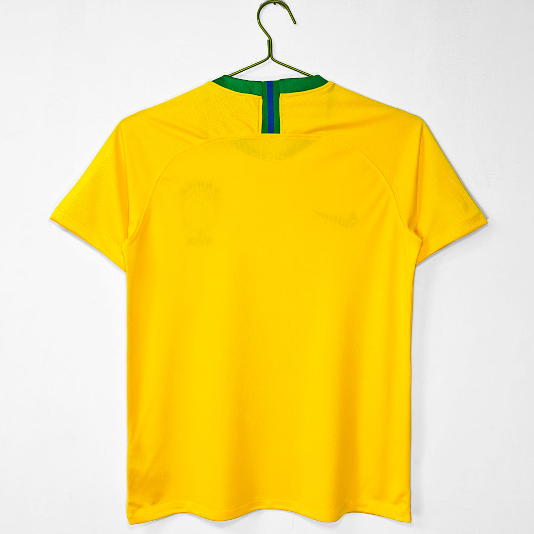 Brazil 2018 Home Retro Jersey - Back