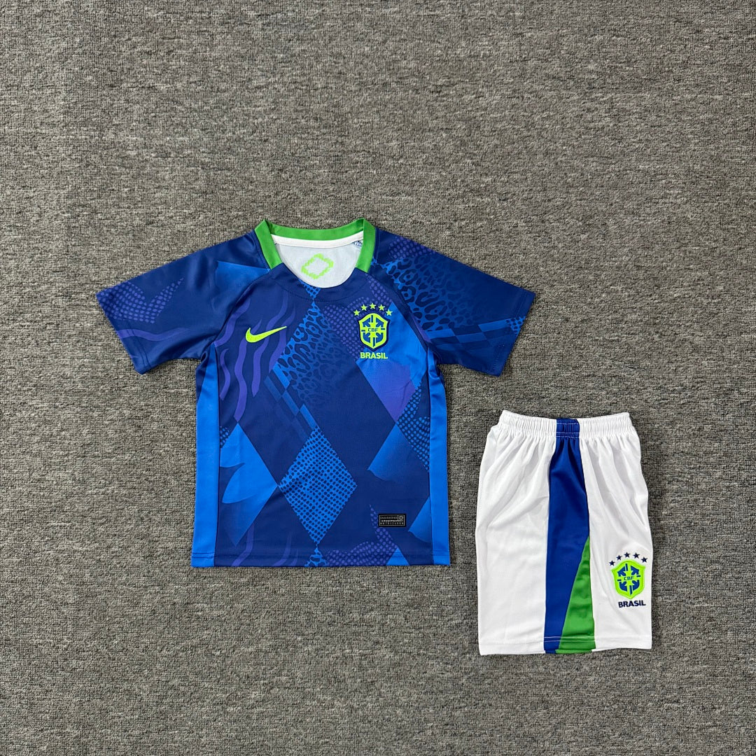 Brazil 2025/26 Away Kids Football Kit - Front