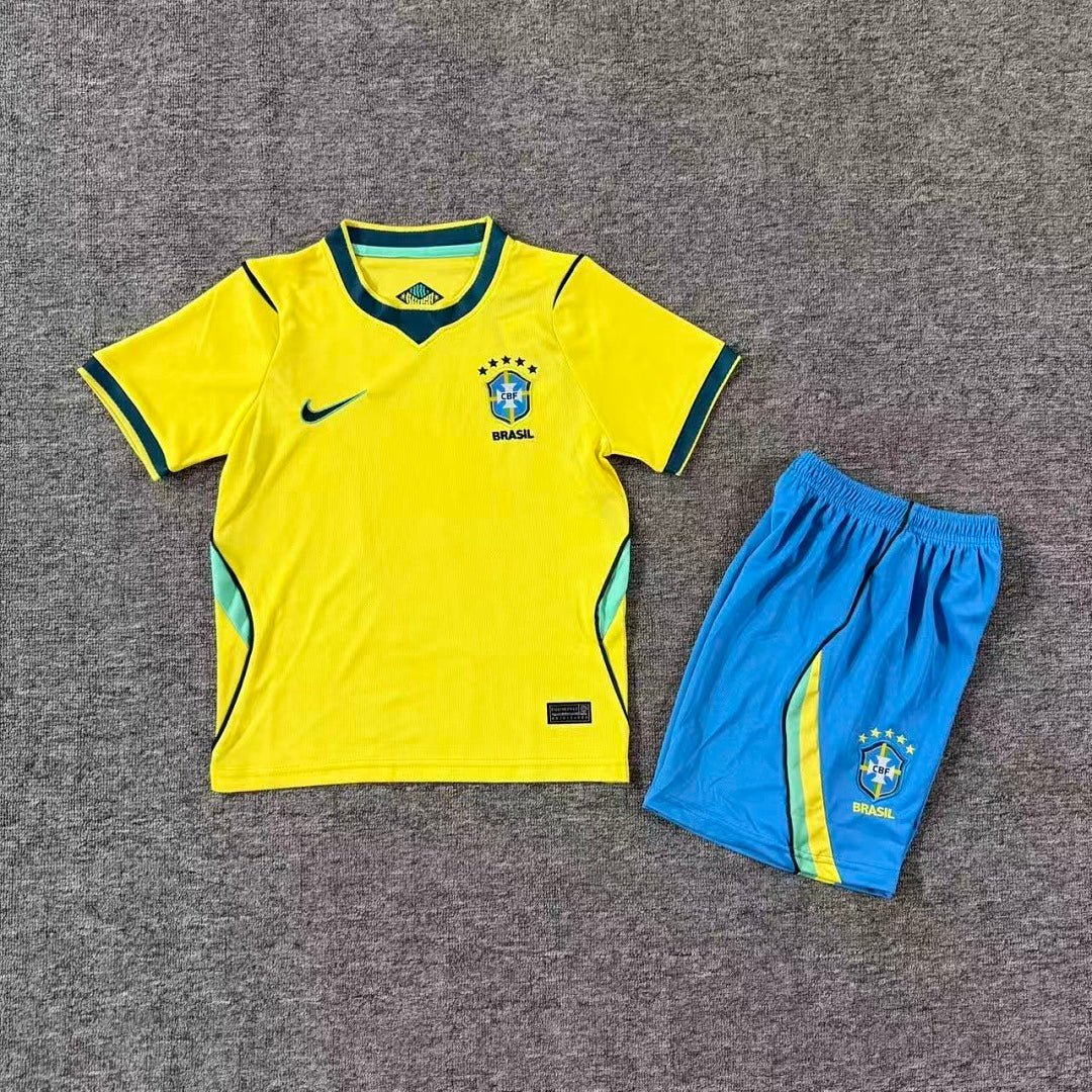 Brazil 2026/27 Home Kids Football Kit Kids Version - Front
