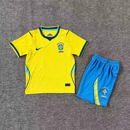 Brazil 2026/27 Home Kids Football Kit Kids Version - Front