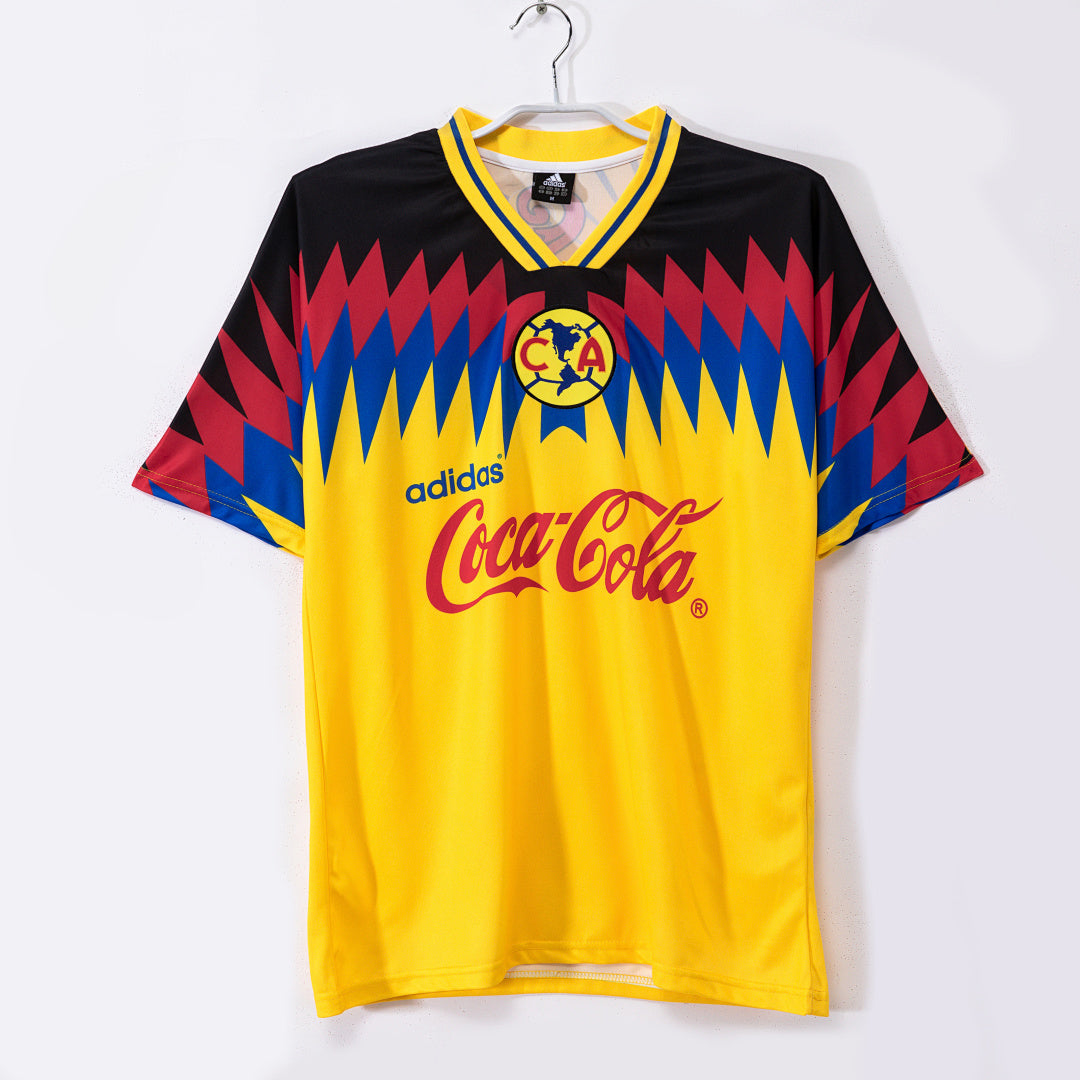 Club America 1995 Home Yellow Retro Jersey - Front