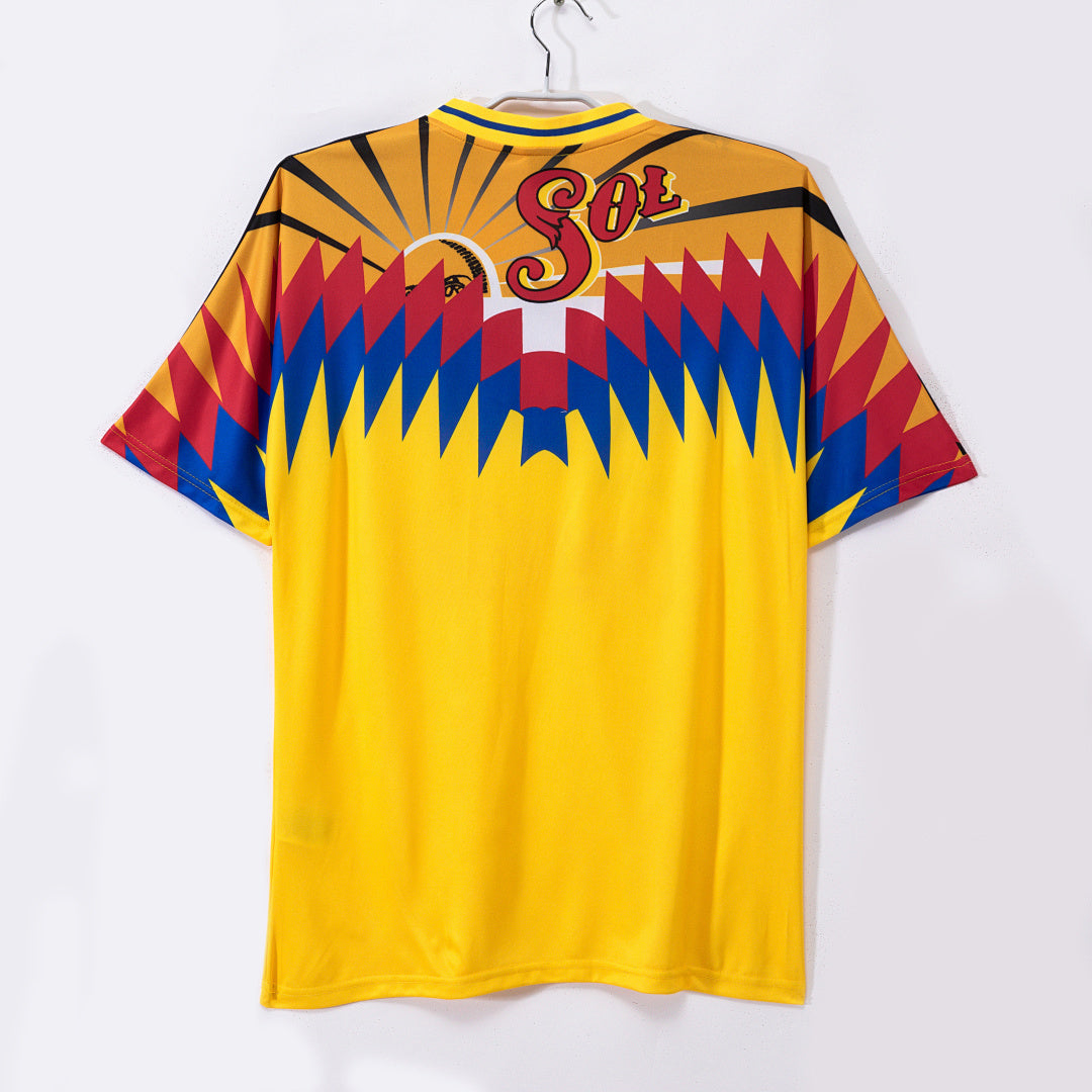 Club America 1995 Home Yellow Retro Jersey - Back