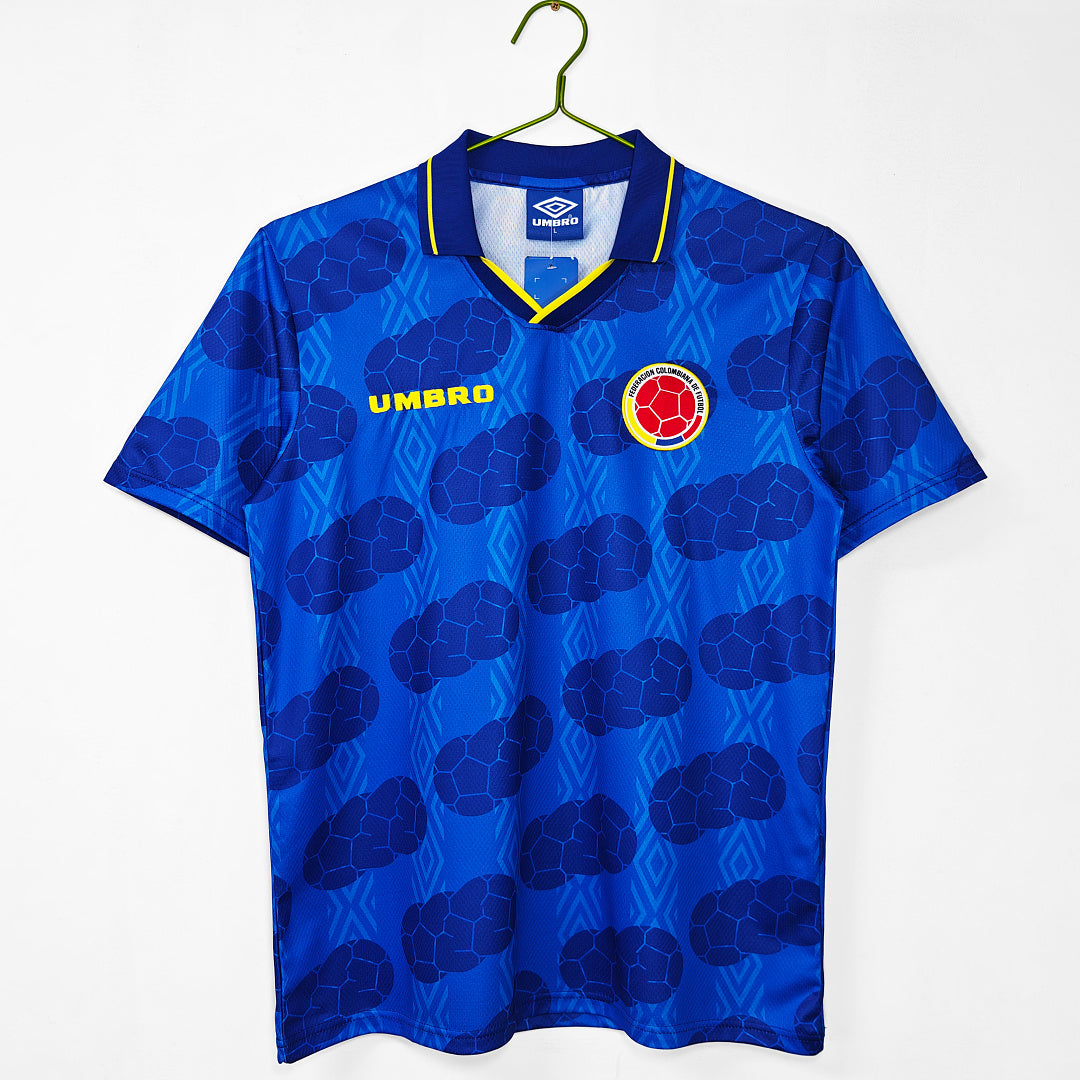 Colombia 1994 Away Blue Retro Jersey - Front