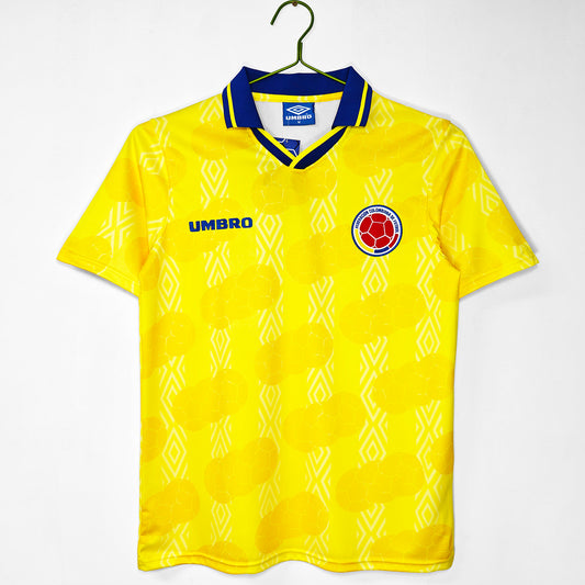 Colombia 1995 Home Yellow Retro Jersey - Front