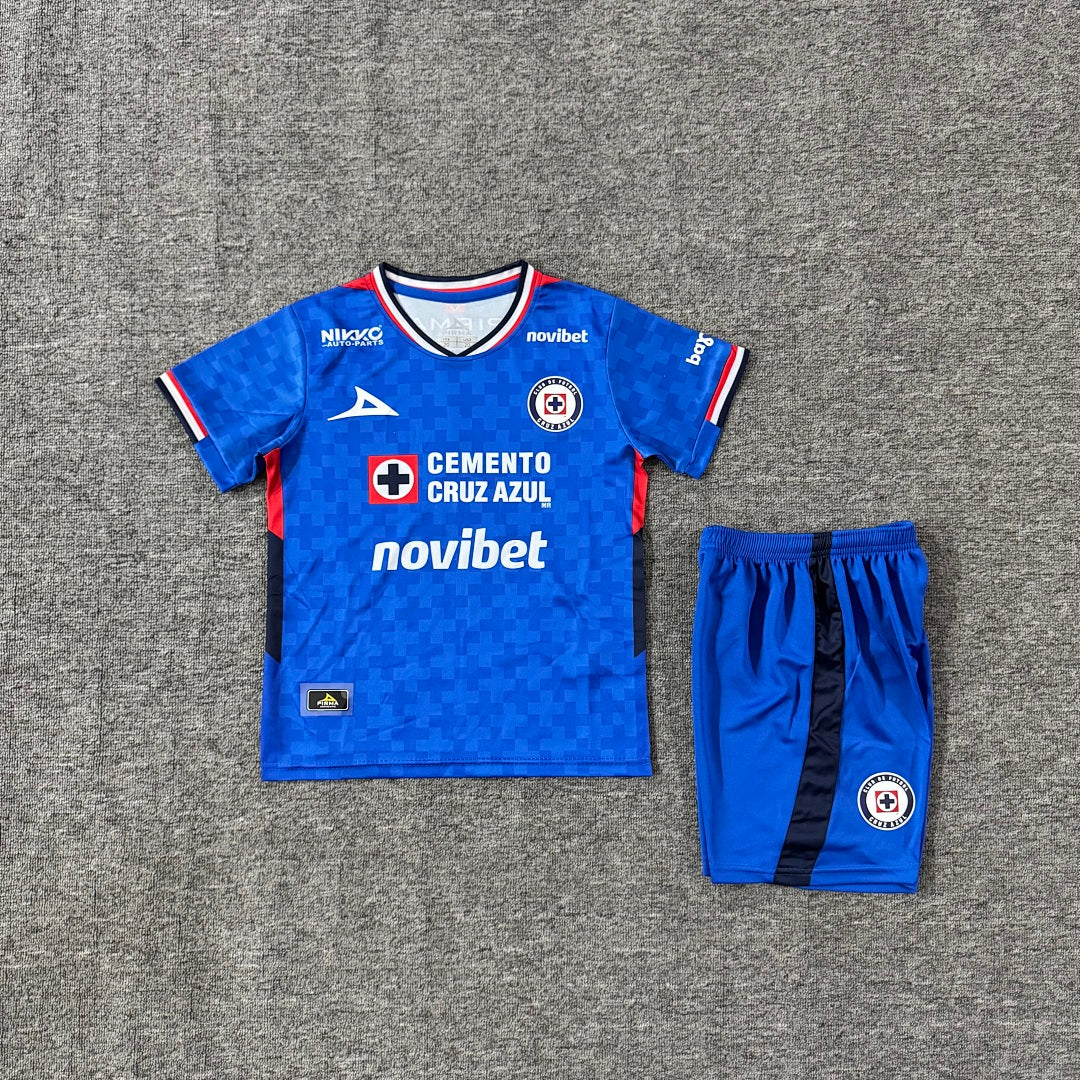 Cruz Azul 2025/26 Home Kids Football Kit - Front