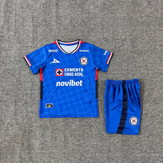Cruz Azul 2025/26 Home Kids Football Kit - Front