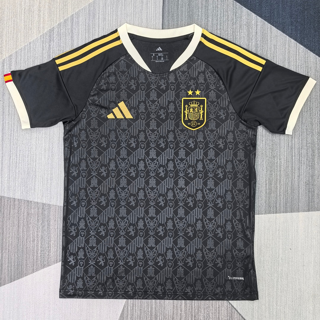 Spain 2026 Black Special Edition Fan Version Jersey - Front