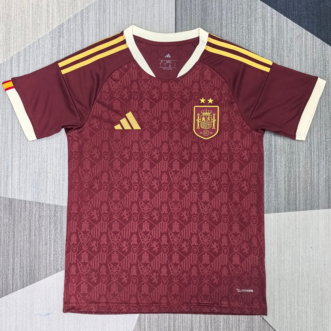 Spain 2026 Burgundy Special Edition Fan Version Jersey - Front