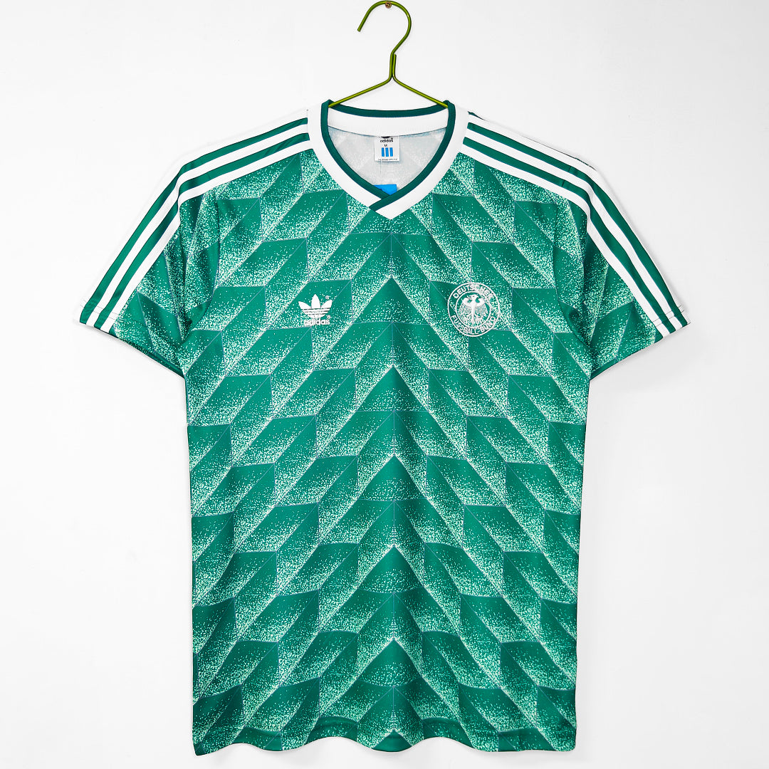 Germany 1990 Away Green Retro Jersey - Front