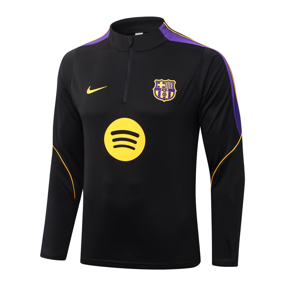 2026/27 FC Barcelona Half-Zip Training Suit - Black - top only