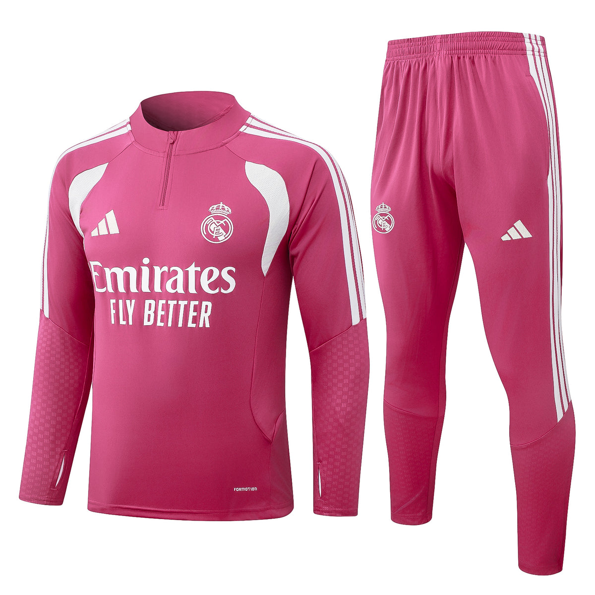 2026/27 Real Madrid Half-Zip Training Suit - Pink - full set