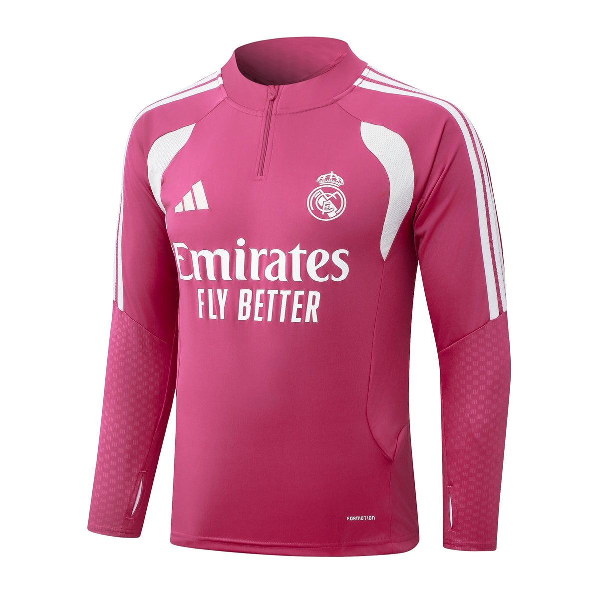2026/27 Real Madrid Half-Zip Training Suit - Pink - top only