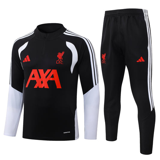 2026/27 Liverpool Half-Zip Training Suit - Black - full set