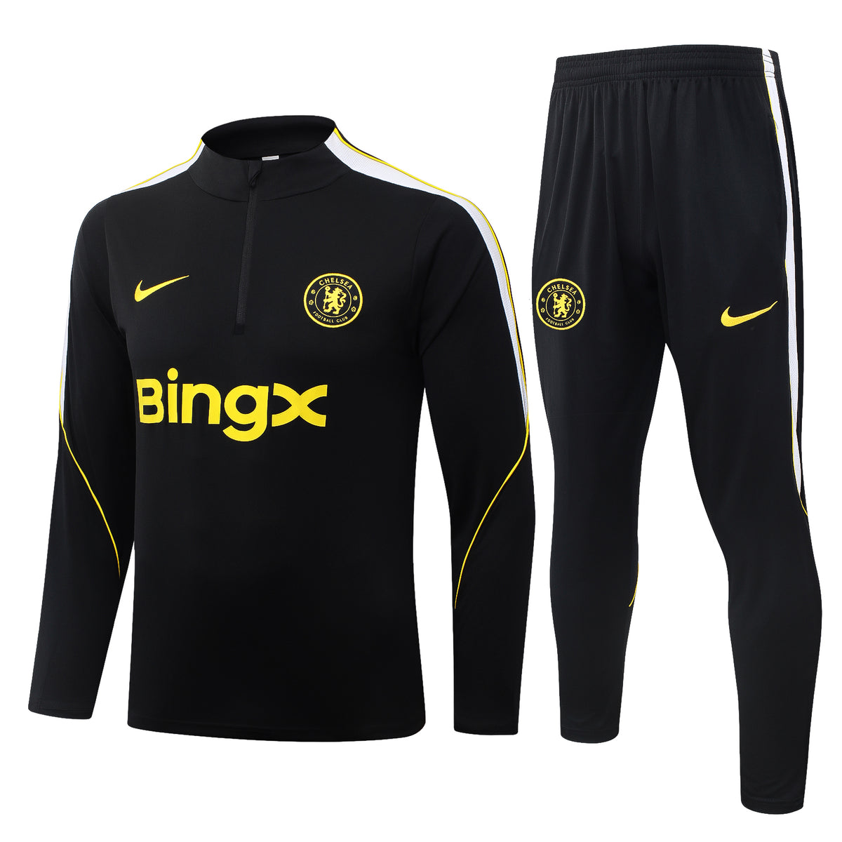 2026/27 Chelsea Half-Zip Training Suit - Black - full set