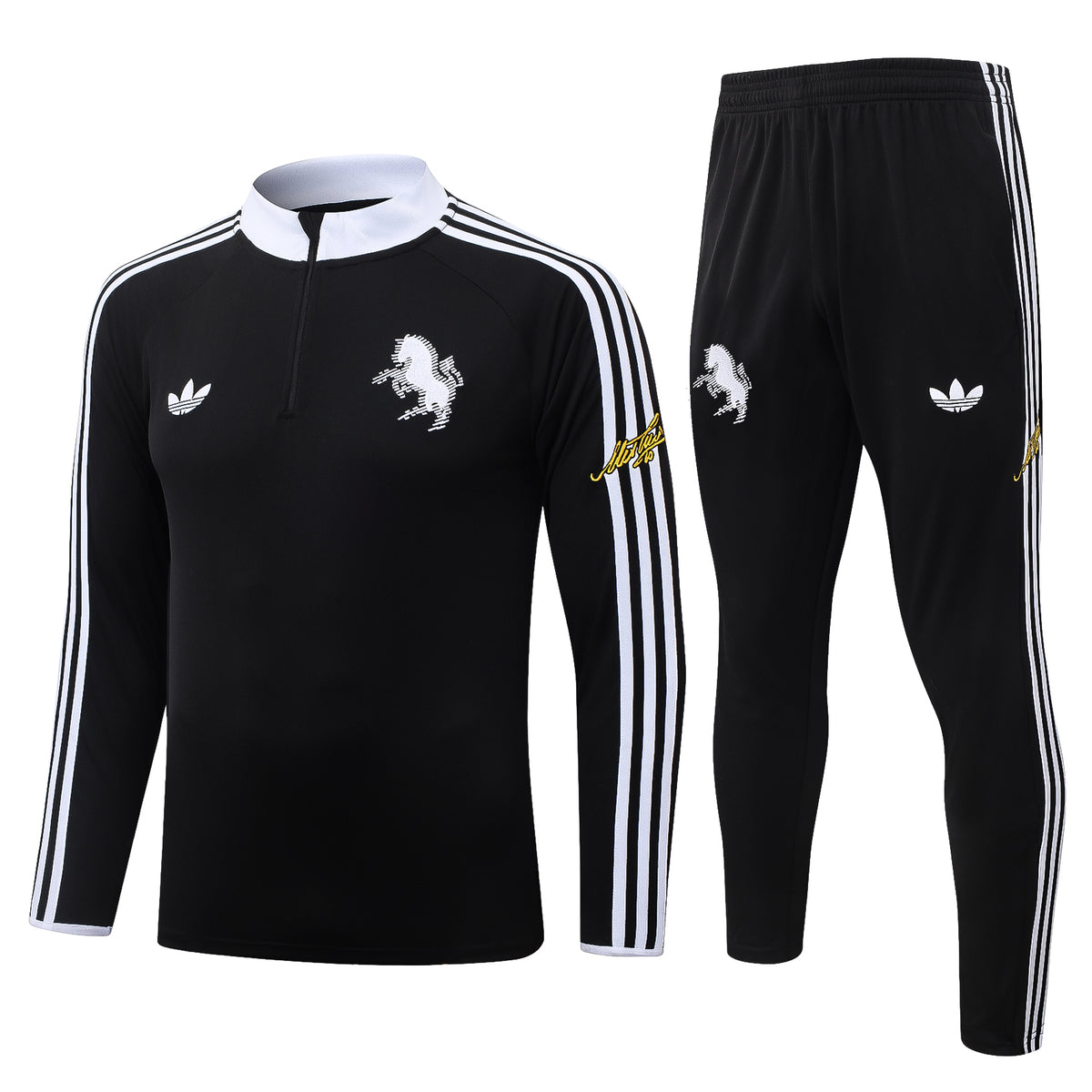 2026/27 Juventus Half-Zip Training Suit - Black - full set