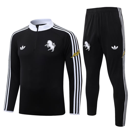 2026/27 Juventus Half-Zip Training Suit - Black - full set