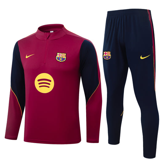 2026/27 FC Barcelona Half-Zip Training Suit - Maroon - full set