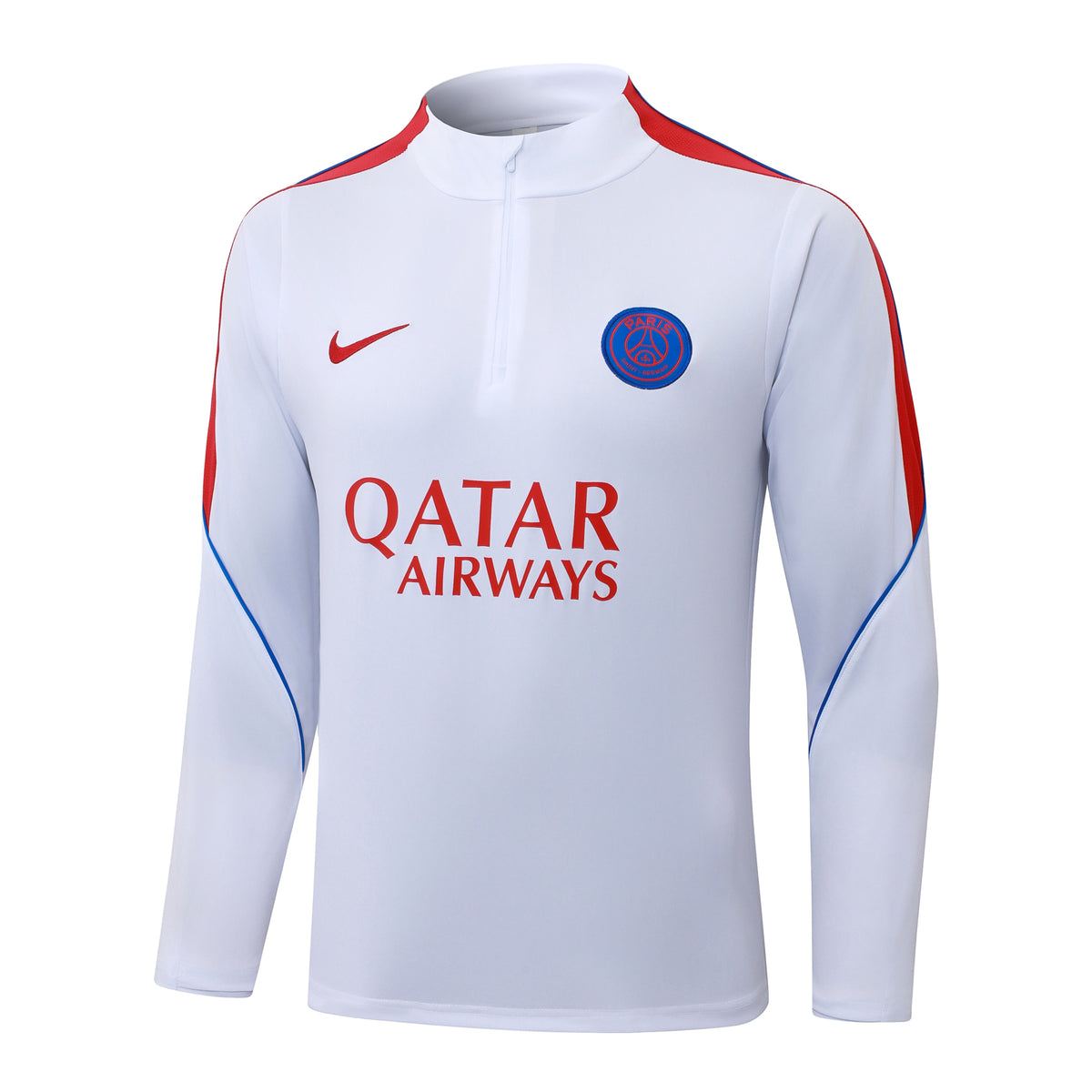 2026/27 Paris Saint-Germain Half-Zip Training Suit - White / Red - top only