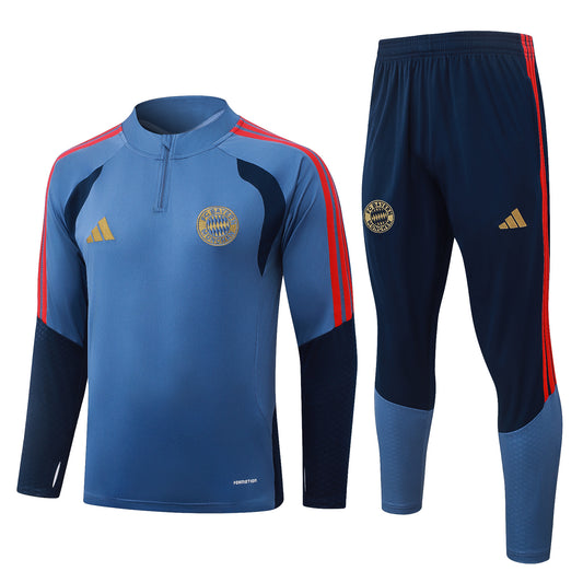 2026/27 Bayern Munich Half-Zip Training Suit - Blue - full set
