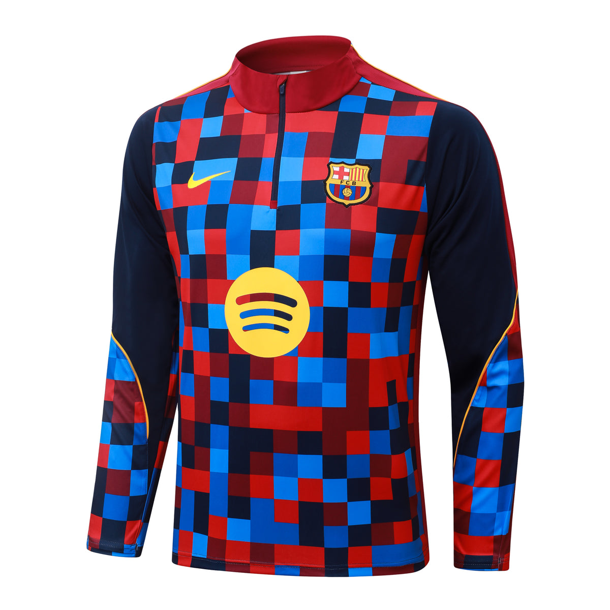 2026/27 FC Barcelona Half-Zip Training Suit - Checkered - top only